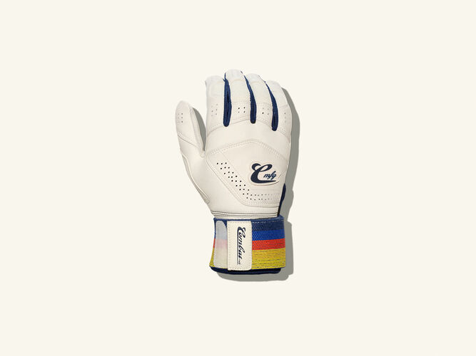 COMBAT MFG Coastal Collective Long Strap Batting Gloves, Cream, Adult XS