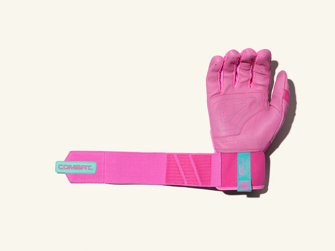 COMBAT MFG Long Strap Batting Gloves, Pink Dawn, Adult 2XL