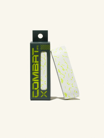 COMBAT MFG Ultra-Perforated Bat Grip, 1.2mm, White/Optic Yellow