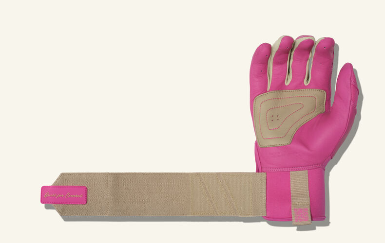 COMBAT MFG Yin Yang Long Strap Batting Gloves, Sand/Pink, XX-Large