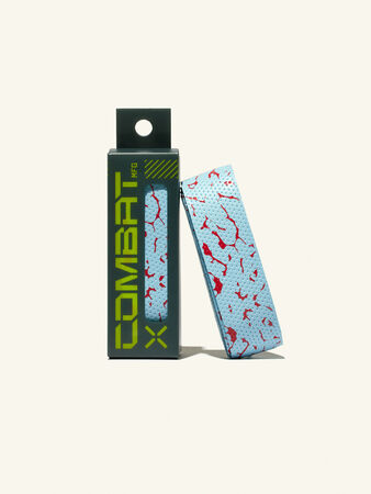 COMBAT MFG Ultra-Perforated Bat Grip, 1.2mm, Columbia Blue/Red