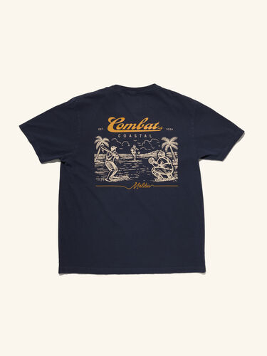 COMBAT MFG Coastal Tee, Malibu Beach Scene