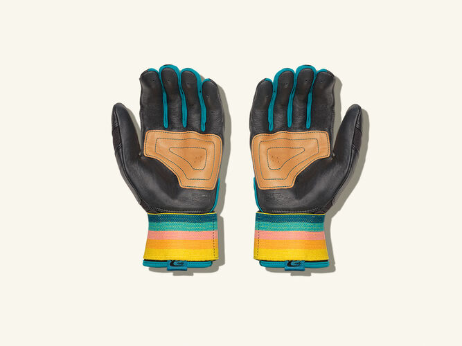 COMBAT MFG Coastal Collective Long Strap Batting Gloves, Black, Adult XS