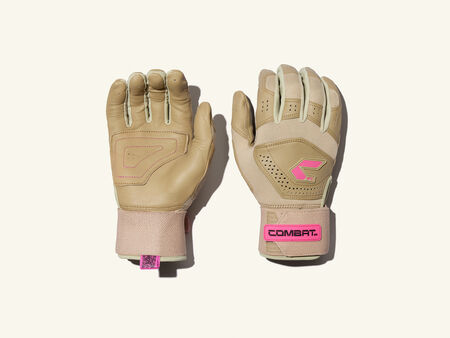 COMBAT MFG Long Strap Batting Gloves, Sandstorm