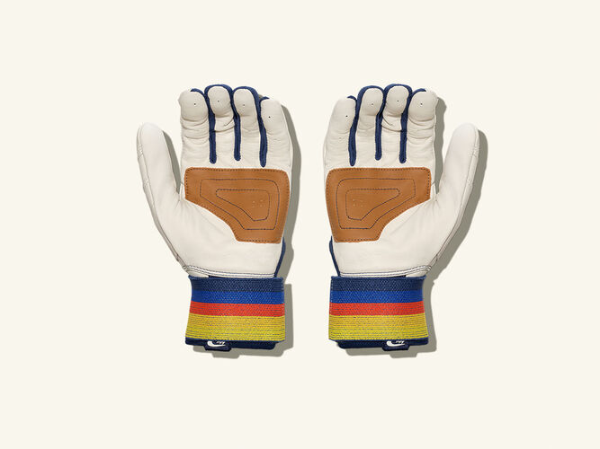 COMBAT MFG Coastal Collective Long Strap Batting Gloves, Cream, Adult XS