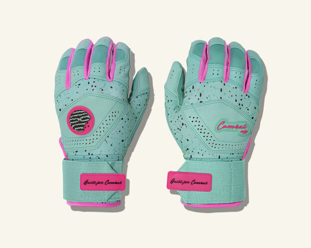 COMBAT MFG Cookie Jar Long Strap Batting Gloves, Mint, Adult X-Small