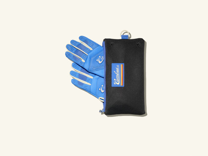 COMBAT MFG Coastal Collective Long Strap Batting Gloves, Blue, Adult XS