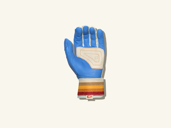 COMBAT MFG Coastal Collective Long Strap Batting Gloves, Blue, Adult XS