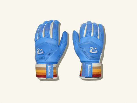 COMBAT MFG Coastal Collective Long Strap Batting Gloves, Blue