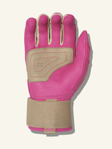 COMBAT MFG Yin Yang Long Strap Batting Gloves, Sand/Pink, XX-Large