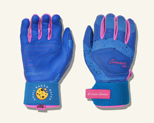COMBAT MFG Cookie Jar Long Strap Batting Gloves, Royal, Adult X-Small
