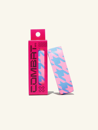 COMBAT MFG Country Club Ultra-Perforated Bat Grip, 1.2mm, Pink/Blue Houndstooth