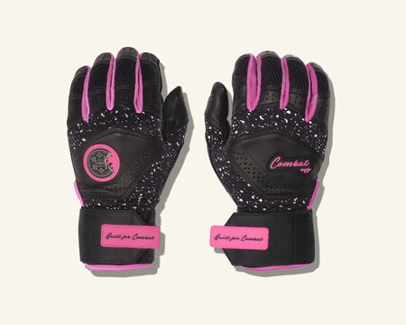 COMBAT MFG Cookie Jar Long Strap Batting Gloves, Black