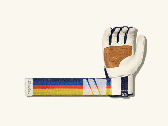 COMBAT MFG Coastal Collective Long Strap Batting Gloves, Cream, Adult XS