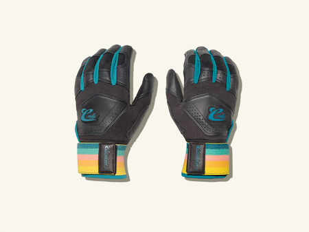 COMBAT MFG Coastal Collective Long Strap Batting Gloves, Black