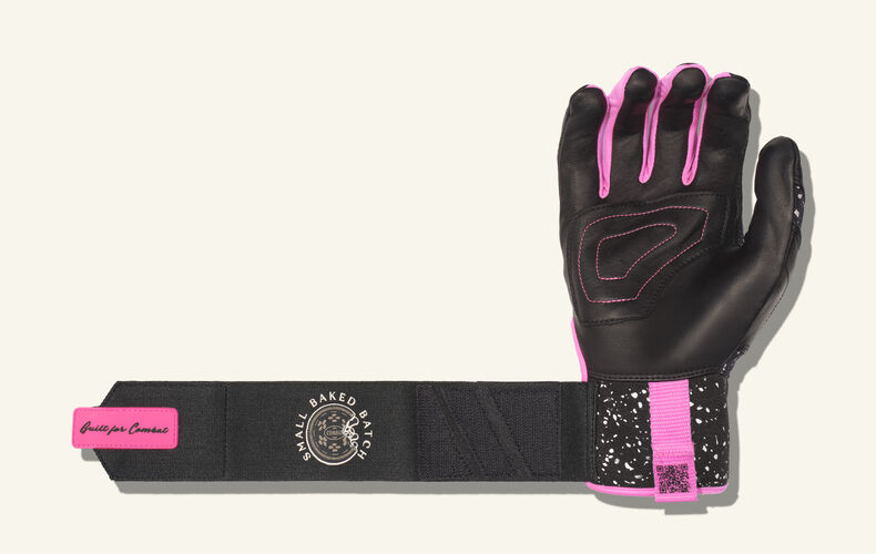 COMBAT MFG Cookie Jar Long Strap Batting Gloves, Black, Adult X-Small