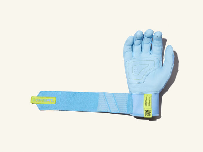 COMBAT MFG Long Strap Batting Gloves, Blue Horizon, Adult M