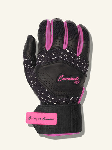 COMBAT MFG Cookie Jar Long Strap Batting Gloves, Black, Adult X-Small
