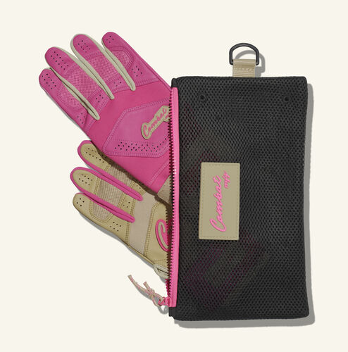 COMBAT MFG Yin Yang Long Strap Batting Gloves, Sand/Pink, XX-Large
