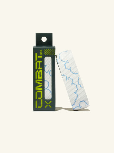 COMBAT MFG Ultra-Perforated Bat Grip, 1.2mm, White/Columbia Blue