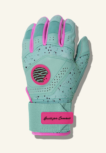COMBAT MFG Cookie Jar Long Strap Batting Gloves, Mint, Adult X-Small