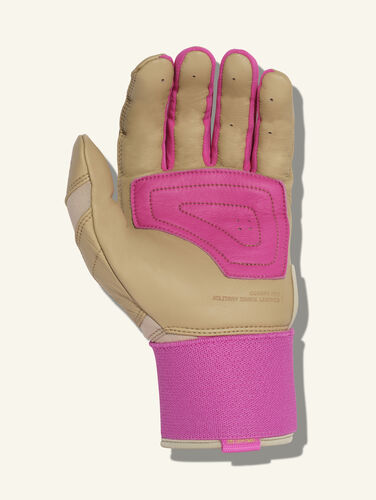 COMBAT MFG Yin Yang Long Strap Batting Gloves, Sand/Pink, XX-Large